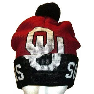 Oklahoma Sooners Mens Adult Beanie Winter Pom Cuffed Cuff Hat Cap New Ncaa